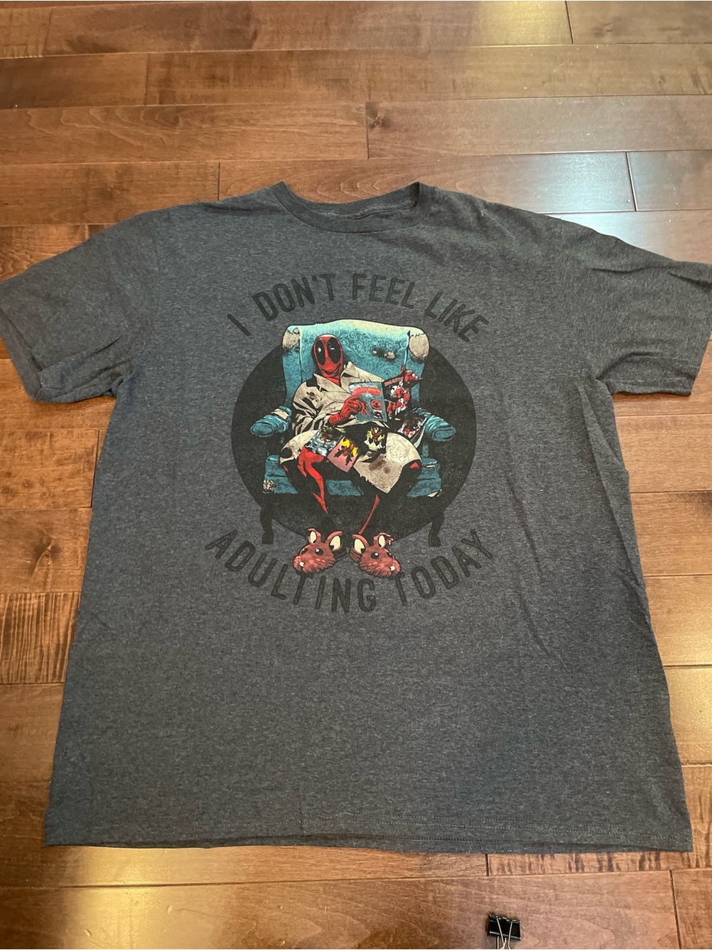 Marvel Deadpool Graphic Short Sleeve T-Shirt Charcoal Gray